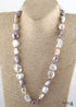 Boho Necklace, RH Big Pearl Shell White Pink Necklaces